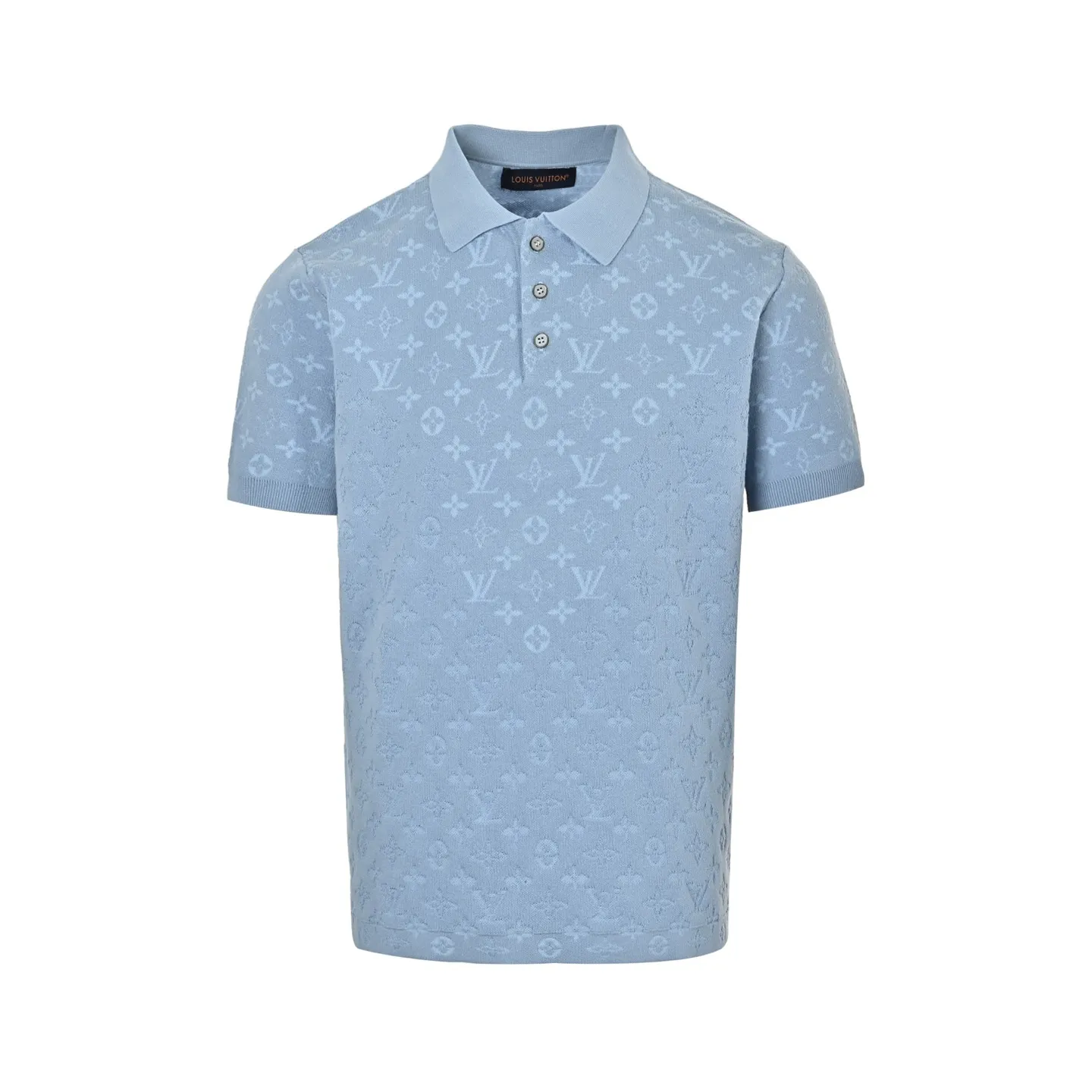 Louis Vuitton/Louis Vuitton 26ss dark pattern old flower jacquard knitted Polo short sleeves